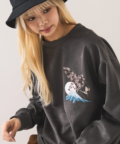 UNIIT（ユニット）の「【BRUDDA SHARK/ブラダシャーク】バックプリント 和柄刺繍 スウェットトレーナー（スウェット・メンズ・アイボリー/チャコールグレー・MEDIUM/LARGE）」の21枚目の写真