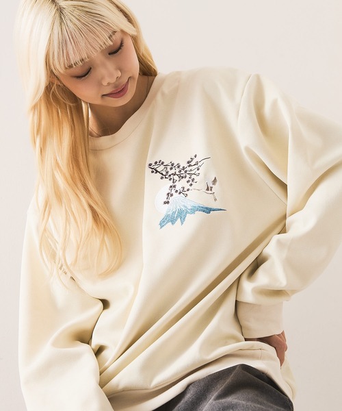UNIIT（ユニット）の「【BRUDDA SHARK/ブラダシャーク】バックプリント 和柄刺繍 スウェットトレーナー（スウェット・メンズ・アイボリー/チャコールグレー・MEDIUM/LARGE）」の11枚目の写真