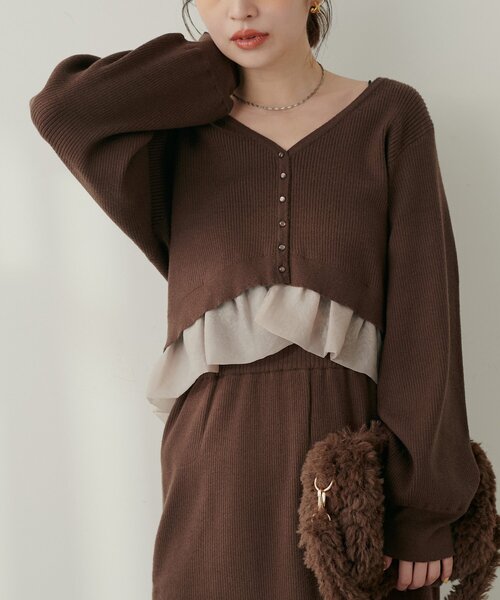 WEB限定】裾フリル取り外しカーデ（カーディガン/ボレロ）｜natural
