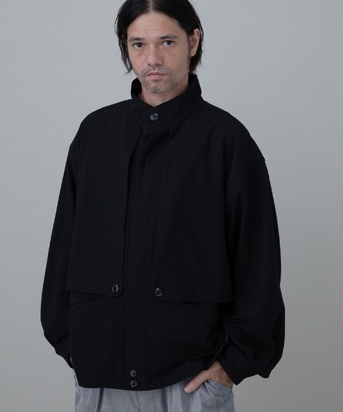 EGO TRIPPING（エゴトリッピング）の「mj11250-TRENCHSWINGTOP スイングトップ ブルゾン(616600)（ブルゾン・メンズ・ブラック/杢グレー/チャコール・48/46）」の2枚目の写真