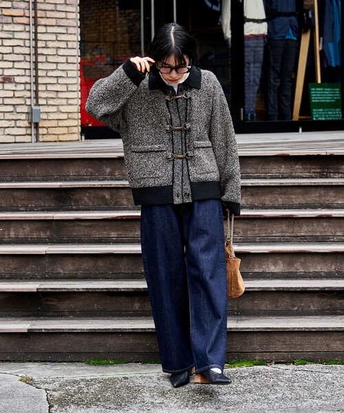 FREAK'S STORE（フリークスストア）の「メタルフック ミックスニット カーディガン/ ニットジャケット（カーディガン/ボレロ・レディース・ブラウン/ライトグレー/ブルー・ﾌﾘ-）」の7枚目の写真