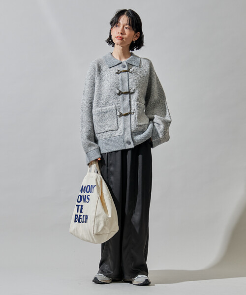 FREAK'S STORE（フリークスストア）の「メタルフック ミックスニット カーディガン/ ニットジャケット（カーディガン/ボレロ・レディース・ブラウン/ライトグレー/ブルー・ﾌﾘ-）」の14枚目の写真
