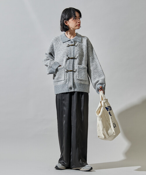 セール】メタルフック ミックスニット カーディガン/ ニットジャケット