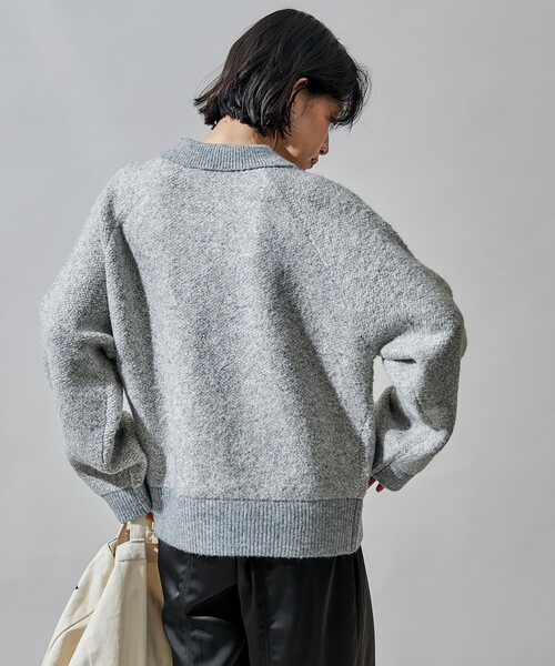 FREAK'S STORE（フリークスストア）の「メタルフック ミックスニット カーディガン/ ニットジャケット（カーディガン/ボレロ・レディース・ブラウン/ライトグレー/ブルー・ﾌﾘ-）」の22枚目の写真
