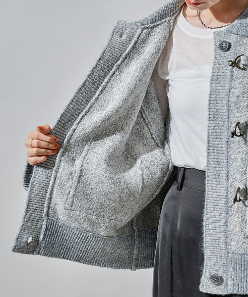メタルフック ミックスニット カーディガン/ ニットジャケット