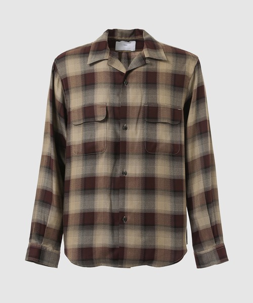 【新品】SUGARHILL オープンカラーブラウス　サイズ2 ブラウン SUGARHILL（シュガーヒル）の「STRIPE OPEN-COLLAR SHIRT（シャツ