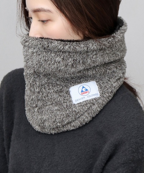 GERRY(ジェリー)の「A.M.S.別注 ミドル丈 ファーリーフリース ボア ハイネックウォーマー(ネックウォーマー/スヌード・メンズ・ブラック/グレー・FREE)」の2枚目の写真