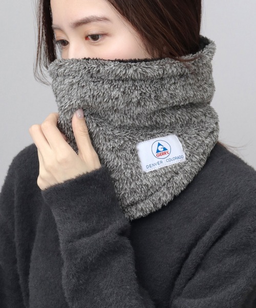 GERRY(ジェリー)の「A.M.S.別注 ミドル丈 ファーリーフリース ボア ハイネックウォーマー(ネックウォーマー/スヌード・メンズ・ブラック/グレー・FREE)」の15枚目の写真