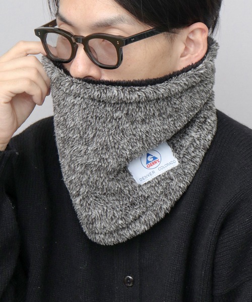 GERRY(ジェリー)の「A.M.S.別注 ミドル丈 ファーリーフリース ボア ハイネックウォーマー(ネックウォーマー/スヌード・メンズ・ブラック/グレー・FREE)」の16枚目の写真