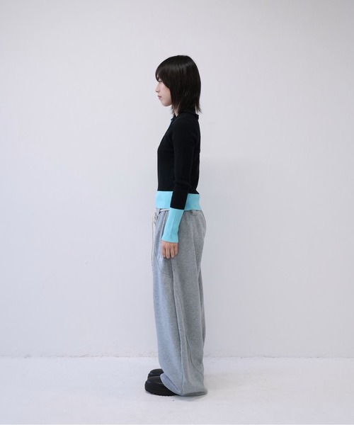 Uenui(ウニュイ)の「【 cunii 】ロープ デザイン ワイド スウェット パンツ レディース 韓国 風 カジュアル ストリート(その他パンツ・レディース・グレー/ブルー/ブラック・FREE)」の9枚目の写真