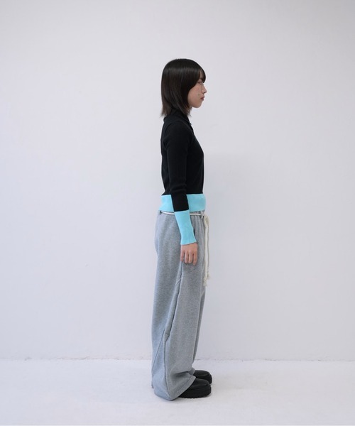 Uenui(ウニュイ)の「【 cunii 】ロープ デザイン ワイド スウェット パンツ レディース 韓国 風 カジュアル ストリート(その他パンツ・レディース・グレー/ブルー/ブラック・FREE)」の22枚目の写真