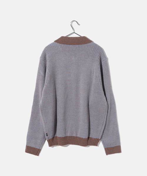 HUF(ハフ)の「HUF MEGABLAST TWO TONE WAFFLE SWEATER ハフ 2トーン ジップポロ ニット(ニット/セーター・メンズ・ブラウン系1/ブラック系1・MEDIUM/LARGE/X-LARGE/SMALL)」の8枚目の写真