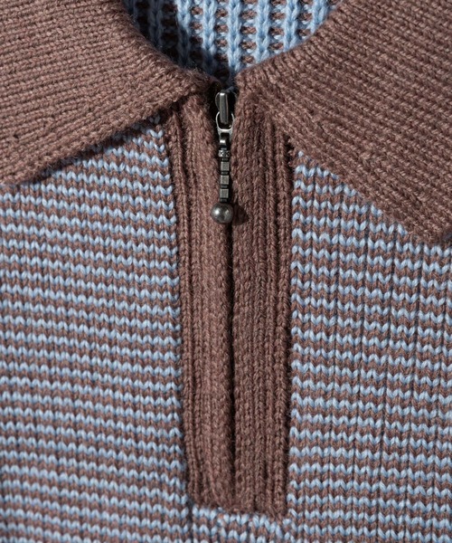 HUF(ハフ)の「HUF MEGABLAST TWO TONE WAFFLE SWEATER ハフ 2トーン ジップポロ ニット(ニット/セーター・メンズ・ブラウン系1/ブラック系1・MEDIUM/LARGE/X-LARGE/SMALL)」の11枚目の写真