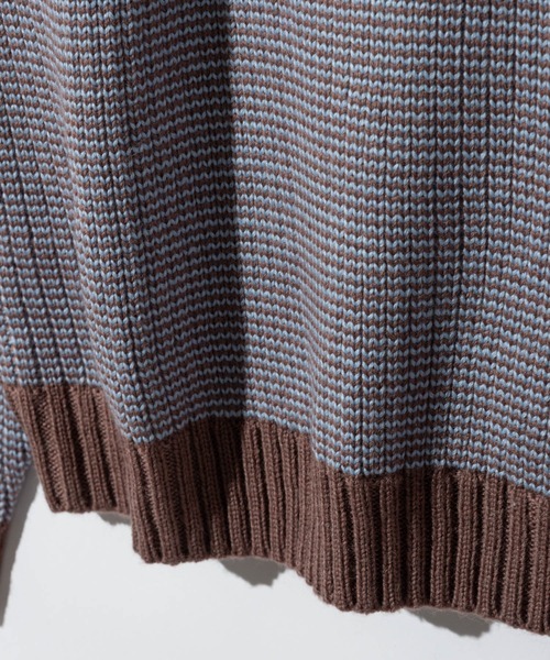 HUF(ハフ)の「HUF MEGABLAST TWO TONE WAFFLE SWEATER ハフ 2トーン ジップポロ ニット(ニット/セーター・メンズ・ブラウン系1/ブラック系1・MEDIUM/LARGE/X-LARGE/SMALL)」の4枚目の写真