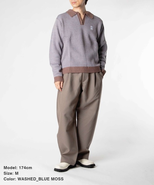 HUF(ハフ)の「HUF MEGABLAST TWO TONE WAFFLE SWEATER ハフ 2トーン ジップポロ ニット(ニット/セーター・メンズ・ブラウン系1/ブラック系1・MEDIUM/LARGE/X-LARGE/SMALL)」の14枚目の写真