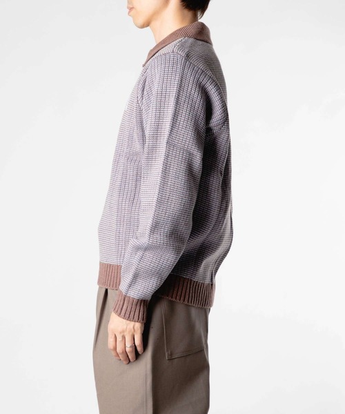HUF(ハフ)の「HUF MEGABLAST TWO TONE WAFFLE SWEATER ハフ 2トーン ジップポロ ニット(ニット/セーター・メンズ・ブラウン系1/ブラック系1・MEDIUM/LARGE/X-LARGE/SMALL)」の16枚目の写真