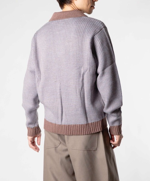 HUF(ハフ)の「HUF MEGABLAST TWO TONE WAFFLE SWEATER ハフ 2トーン ジップポロ ニット(ニット/セーター・メンズ・ブラウン系1/ブラック系1・MEDIUM/LARGE/X-LARGE/SMALL)」の17枚目の写真