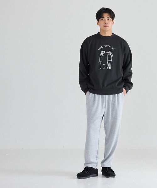 coca(coca)(コカ)の「裏起毛ベアイラストプリントトレーナー(スウェット・メンズ・ライトベージュ/ブラック・XL/M/L)」の13枚目の写真