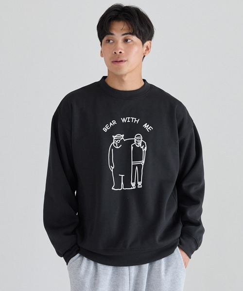 coca(coca)(コカ)の「裏起毛ベアイラストプリントトレーナー(スウェット・メンズ・ライトベージュ/ブラック・XL/M/L)」の17枚目の写真