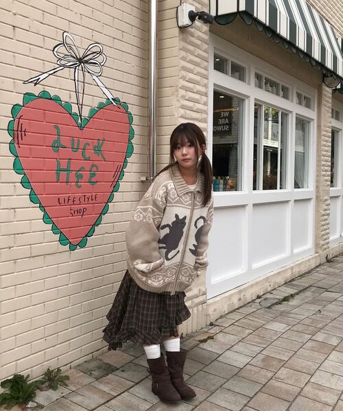 GLACK(グラック)の「GZNT003 アトキャットコウイチャンニットジップアップ (ベージュ)(ニット/セーター・レディース・その他・LARGE/MEDIUM)」の5枚目の写真