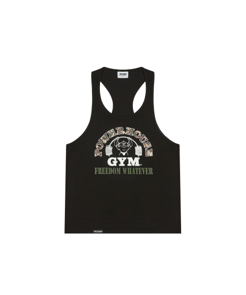 FREEDOM(フリーダム)の「パワーハウスカモロゴTバックスリーブレス(ブラック)(Tシャツ/カットソー・メンズ・ブラック・X-LARGE/XX-LARGE/LARGE)」の3枚目の写真
