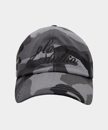 PLACE STUDIO（プレイススタジオ）の「ヴィンテージカモシグネチャー配色レタリングロゴトラッカーボールキャップ[ブラック]（キャップ）」