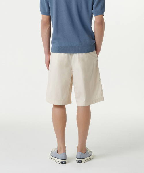MUSINSA STANDARD（ムシンサスタンダード）の「コットンワンタックワイドバンディングショーツ[クリーム]（その他パンツ・メンズ・その他・26/28/36/34/32/30）」の3枚目の写真