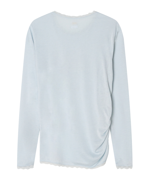 TXT x TSW Side Shirred Lace Top [Blue]（Tシャツ/カットソー