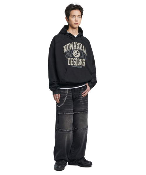 NOMANUAL（NOMANUAL）の「LAYERED ARCH GRAPHIC HOODIE - WASHED BLACK（パーカー・レディース・その他・MEDIUM/LARGE/X-LARGE）」の4枚目の写真