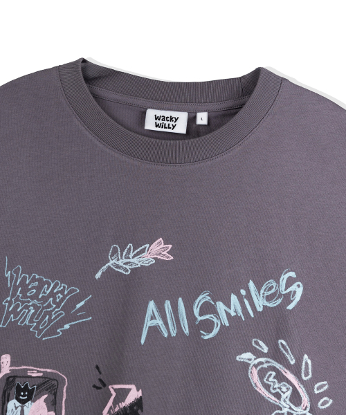 Wacky WiLLy(ワッキーウィリー)の「キキマルチグラフィックロングスリーブTシャツチャコール(Tシャツ/カットソー・レディース・その他・LARGE/X-LARGE/SMALL/MEDIUM)」の4枚目の写真