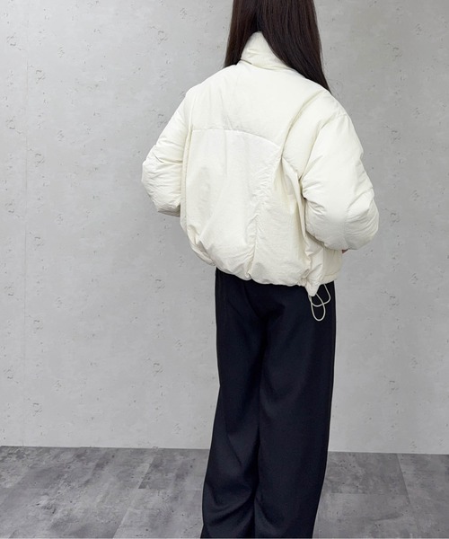 Per sist ence（パーシエンス）の「ファイバーダウンスタンドショートジャケット（ダウンジャケット/コート・レディース・アイボリー/ブラック/グレイッシュベージュ/ブラウン・ONE SIZE）」の7枚目の写真