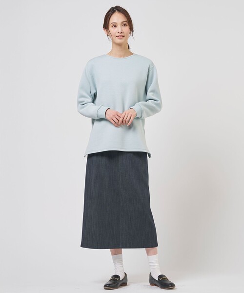 J.PRESS(ジェイプレス)の「【WEB限定】セルロースシャンブレー ナロー スカート(スカート・レディース・ネイビー系/ライトグレー系・11/9/7)」の7枚目の写真