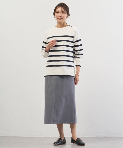 J.PRESS(ジェイプレス)の「【WEB限定】セルロースシャンブレー ナロー スカート(スカート・レディース・ネイビー系/ライトグレー系・11/9/7)」の12枚目の写真