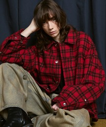 限定値下げ】PICK HOUSE 赤いブルゾン チェック柄 ブルゾン（レッド