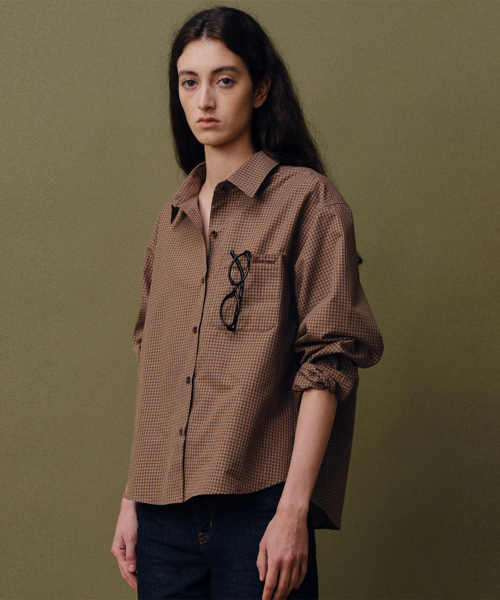 BAIE OUD(ベイウード)の「Classic check shirts_brown(シャツ/ブラウス・レディース・ブラウン・FREE)」の2枚目の写真