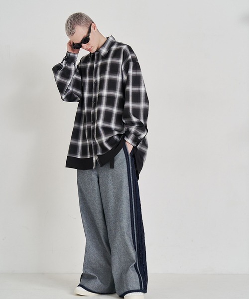 SeeSew（シーソー）の「【UNISEX】SOLID CHECK OVER SHIRTS/ソリッド