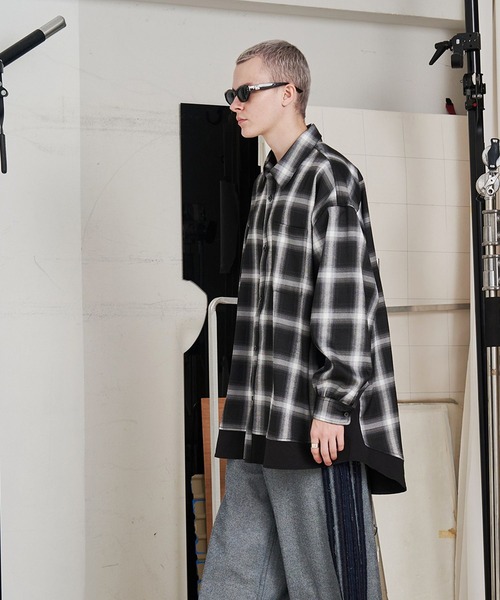 トップス SOLID CHECK OVER SHIRTS / seesew SeeSew（シーソー）の「【UNISEX】SOLID CHECK OVER SHIRTS/ソリッド