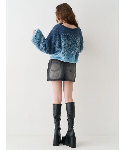 EVRIS（エヴリス）の「レースグラフィックデニムミニスカート（デニムスカート・レディース・ブルー/ブラック・SMALL/MEDIUM）」の20枚目の写真