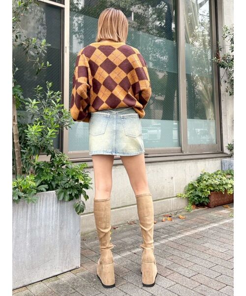 EVRIS（エヴリス）の「レースグラフィックデニムミニスカート（デニムスカート・レディース・ブルー/ブラック・SMALL/MEDIUM）」の14枚目の写真