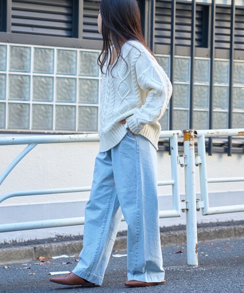 CIAOPANIC TYPY(チャオパニックティピー)の「【5サイズ展開/低身長・高身長対応】デイリーイージーワイドデニム(デニムパンツ・レディース・ネイビー/サックスブルー/ブラック/ブルー/ブルー系その他/インディゴブルー・X-LARGE/X-SMALL/SMALL/MEDIUM/LARGE)」の14枚目の写真