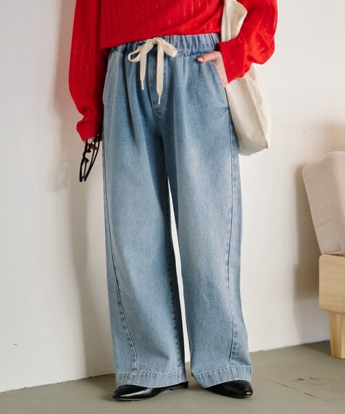 CIAOPANIC TYPY(チャオパニックティピー)の「【5サイズ展開/低身長・高身長対応】デイリーイージーワイドデニム(デニムパンツ・レディース・ネイビー/サックスブルー/ブラック/ブルー/ブルー系その他/インディゴブルー・X-LARGE/X-SMALL/SMALL/MEDIUM/LARGE)」の17枚目の写真