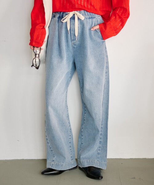 CIAOPANIC TYPY(チャオパニックティピー)の「【5サイズ展開/低身長・高身長対応】デイリーイージーワイドデニム(デニムパンツ・レディース・ネイビー/サックスブルー/ブラック/ブルー/ブルー系その他/インディゴブルー・X-LARGE/X-SMALL/SMALL/MEDIUM/LARGE)」の18枚目の写真