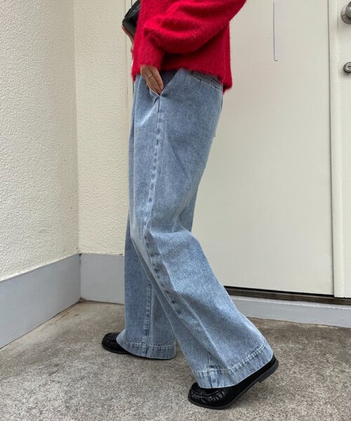 CIAOPANIC TYPY(チャオパニックティピー)の「【5サイズ展開/低身長・高身長対応】デイリーイージーワイドデニム(デニムパンツ・レディース・ネイビー/サックスブルー/ブラック/ブルー/ブルー系その他/インディゴブルー・X-LARGE/X-SMALL/SMALL/MEDIUM/LARGE)」の19枚目の写真