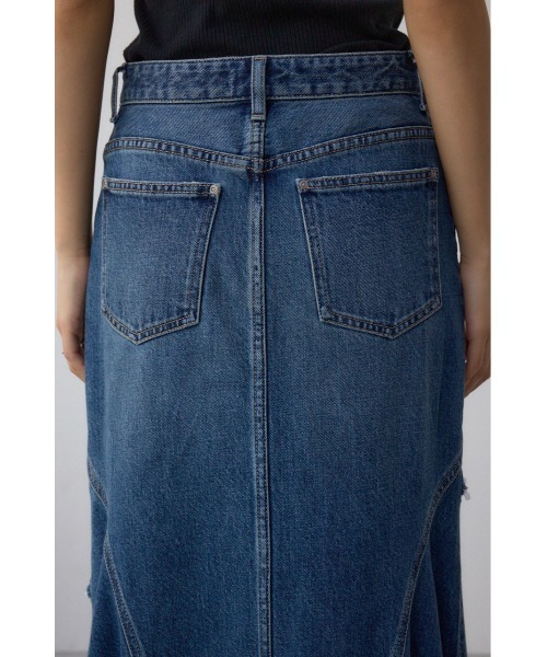 AZUL by moussy(アズールバイマウジー)の「【サイズ,身長別画像あり】AZUL DENIM ダメージマーメイドスカート(デニムスカート・レディース・ライトブラック/ブルー・SMALL/MEDIUM)」の10枚目の写真