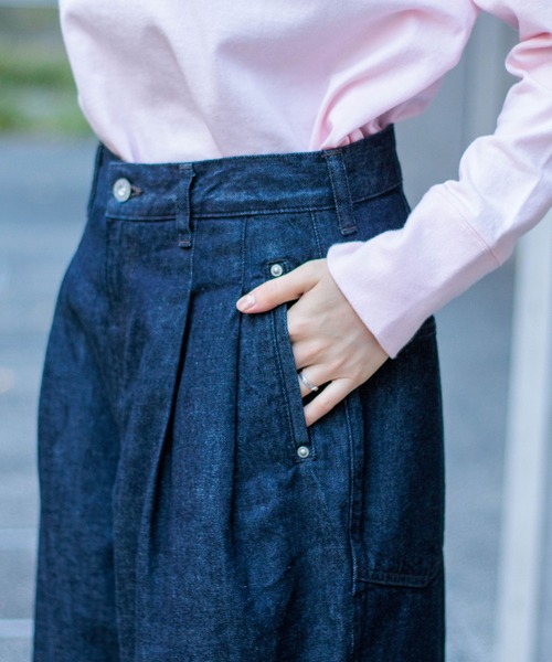 D.M.G / ディーエムジー] 11ozデニム ツータックシックレッグパンツ