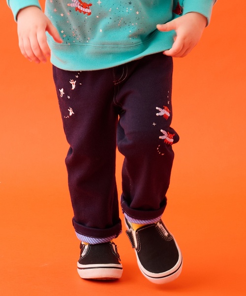 kladskap（クレードスコープ）の「【蓄光】深海魚裾折り返しロング丈ストレートパンツ（その他パンツ・キッズ・キャメル/ネイビー・130cm/120cm/110cm/100cm/90cm）」の2枚目の写真