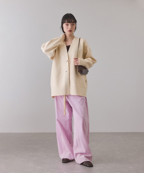 ADAM ET ROPE'(アダムエロペ)の「【サステナブル】マルチwayリボンミドルカーディガン(カーディガン/ボレロ・レディース・オフホワイト/ブラック/ライトグリーン・FREE)」の13枚目の写真