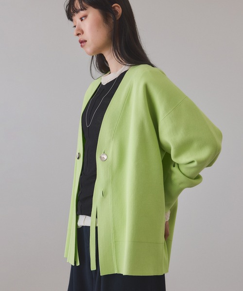 ADAM ET ROPE'(アダムエロペ)の「【サステナブル】マルチwayリボンミドルカーディガン(カーディガン/ボレロ・レディース・オフホワイト/ブラック/ライトグリーン・FREE)」の5枚目の写真