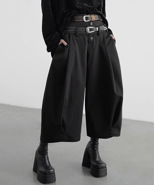 【CHENTAITAI】 ダブルウエスト バルーンスラックス CTW25a020