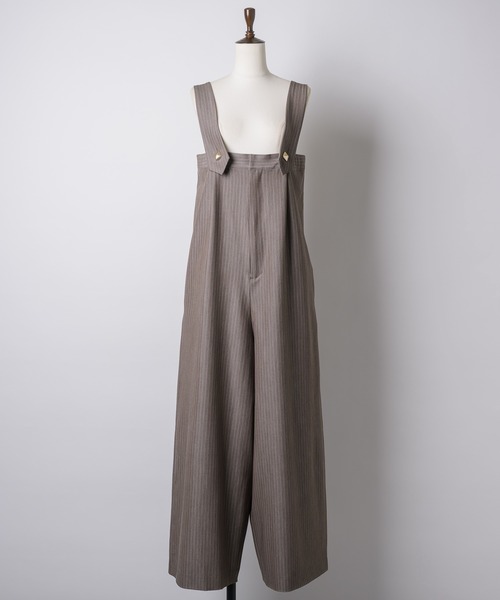 room153（ルームイチゴサン）の「ピンストライプオールインワン（つなぎ/オールインワン・レディース・グレイッシュベージュ・0/1）」の7枚目の写真
